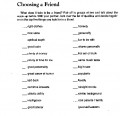 Choosing A Friend Checklist